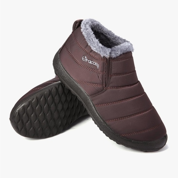 GRACOSY Warm Snow Ankle Boots Women's Size US 6 (China 37) Deep Brown WinterNWOT - Picture 3 of 13